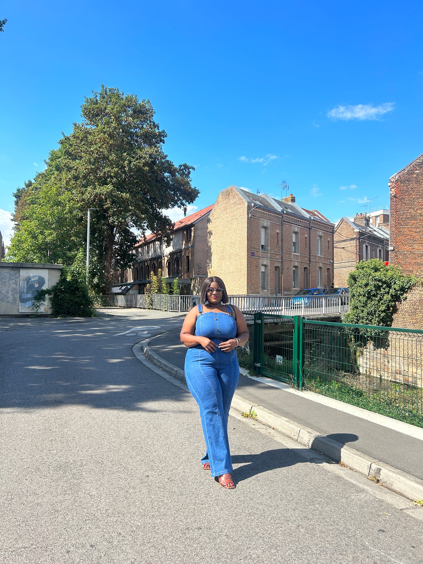 Combinaison en jean pour vêtements grande taille