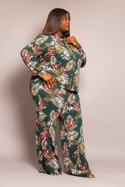 Ensemble deux pièces avec pantalon taille haute à manches longues Plus