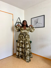 ROBE LONGUE À 5 NIVEAUX PLUS DEEP V